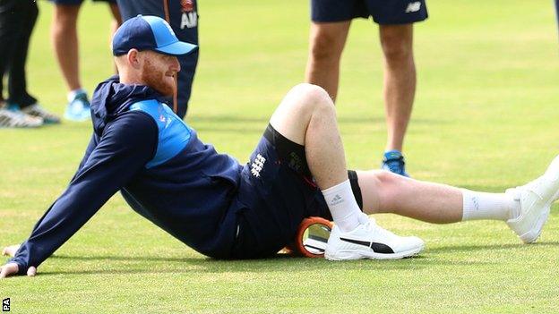 Ben Stokes during training on Thursday