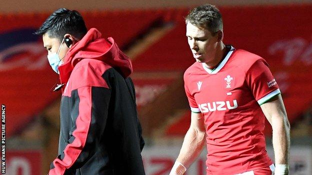 Liam Williams was forced off the field against Italy with an ankle problem after missing the game against England with a facial injury