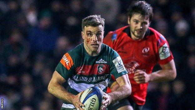 Ulster's Iain Henderson tries to keep pace with Leicester's George Ford in the Champions Cup game at Kingspan Stadium two seasons ago