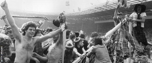 The Tartan Army invaded the pitch at Wembley in 1977