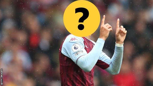 An Aston Villa player with a yellow circle hiding his face