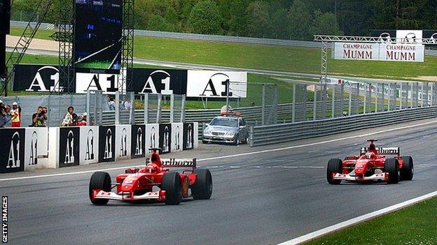 Michael Schumacher and Rubens Barrichello