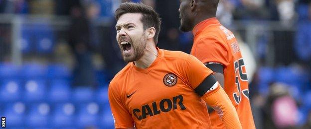 Dundee United's Ryan Dow celebrates