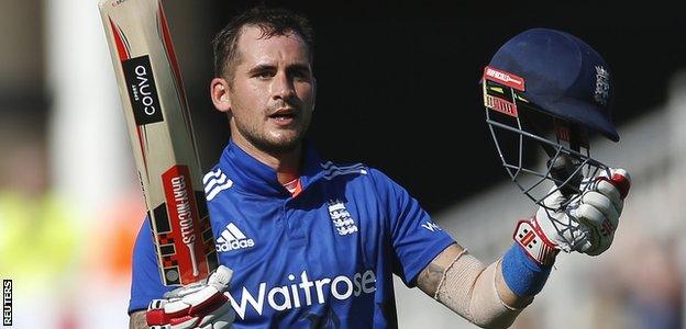 England batsmen Alex Hales