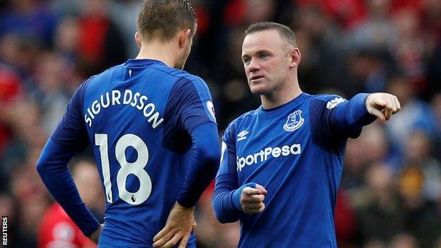 Everton duo Gylfi Sigurdsson and Wayne Rooney