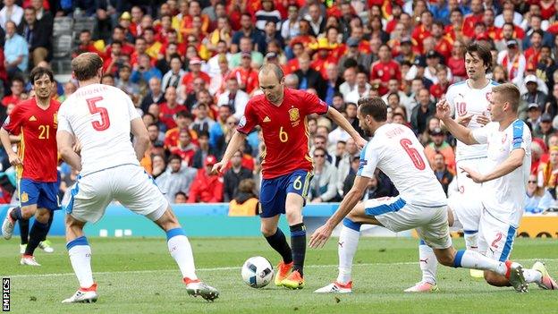 Andres Iniesta made more passes (77) in the opposition half than any player and provided the cross for the winner