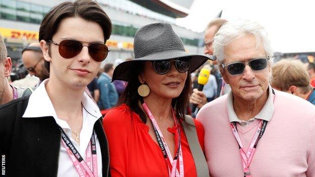 Dylan Michael Douglas, Catherine Zeta-Jones and Michael Douglas