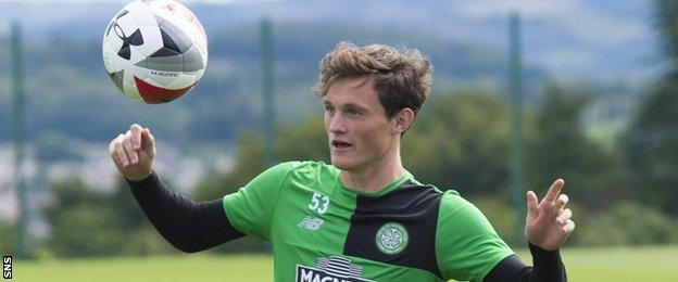 Liam Henderson in training with Celtic