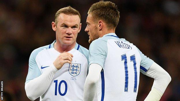 Wayne Rooney and Jamie Vardy