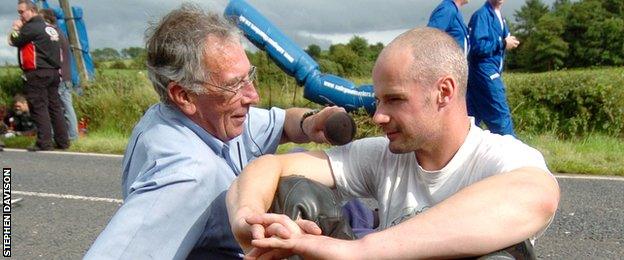 Renowned Irish commentator George McCann, pictured with multiple Irish national race winner Ryan Farquhar