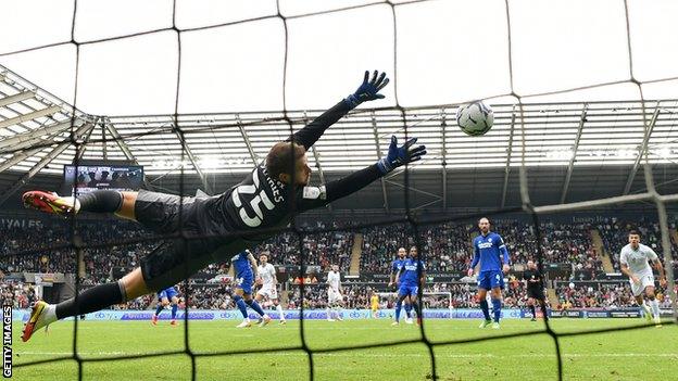 Cardiff goalkeeper Alex Smithies cannot prevent Jamie Paterson's fourth goal of the season