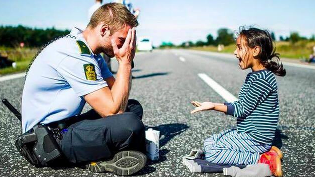 Danish police officer and young girl