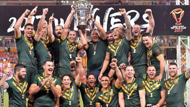 Australia celebrate World Cup victory in 2017