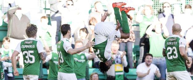 Efe Ambrose celebrates