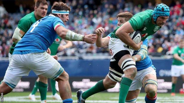 Tadhg Beirne scored a try in Ireland's demolition of Italy at the start of November