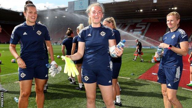 Northern Ireland were in typically upbeat mood during training on Wednesday