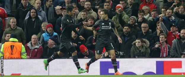 Roberto Firmino and Philippe Coutinho