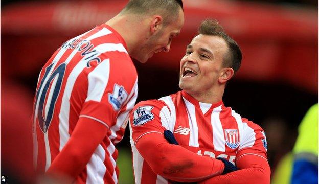 Stoke matchwinner Xherdan Shaqiri