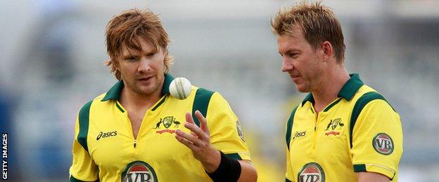 Shane Watson (left) and Brett lee (right)