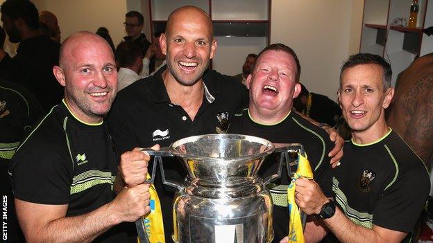 Jim Mallinder with the Premiership trophy