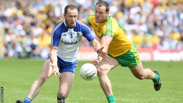 Vinny Corey is challenged by Michael Murphy at Clones