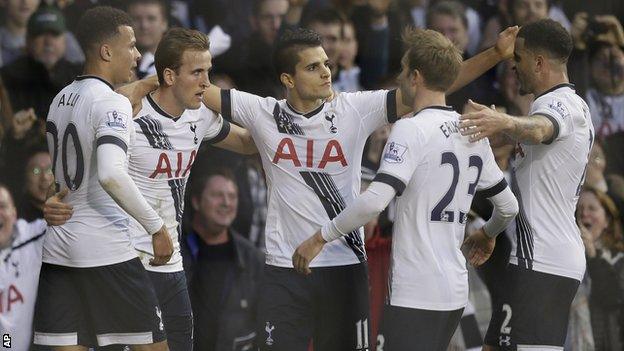 Harry Kane celebrates his second goal