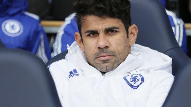 Diego Costa on the bench