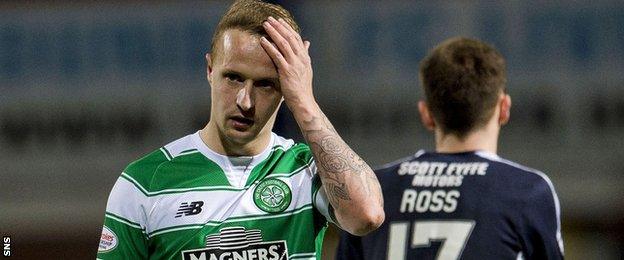 Celtic's Leigh Griffiths shows his frustration