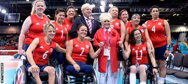 Wiggs with the London 2012 sitting volleyball team