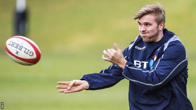 Chris Harris in training with Scotland