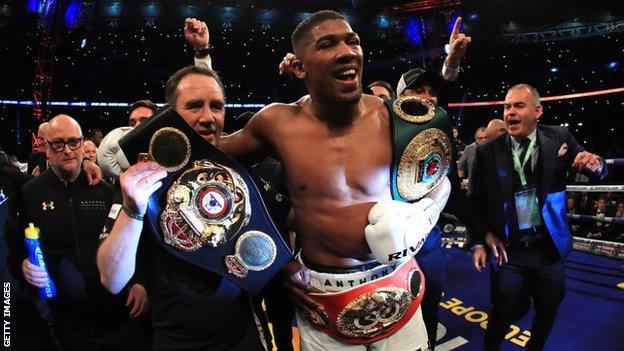 Britain's heavyweight boxer Anthony Joshua