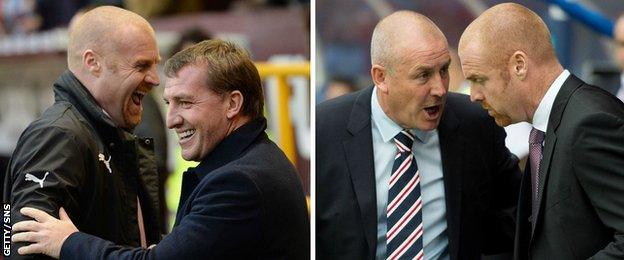 Sean Dyche with Brendan Rodgers and Mark Warburton