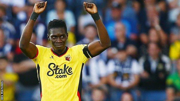 Ismaila Sarr celebrates