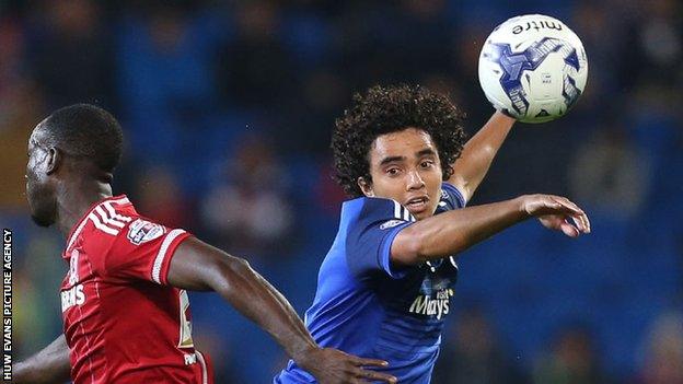 Fabio in action for Cardiff City