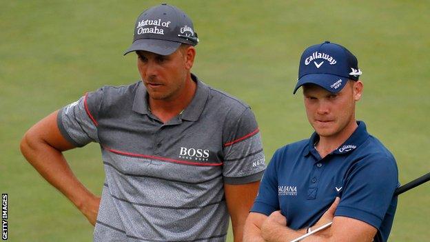 Henrik Stenson (second) and Danny Willett (first) are ahead of McIlroy in the Race to Dubai standings