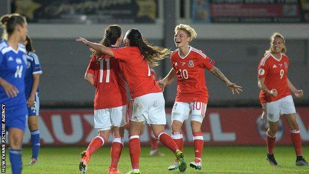 Wales action shot (goal celebration)