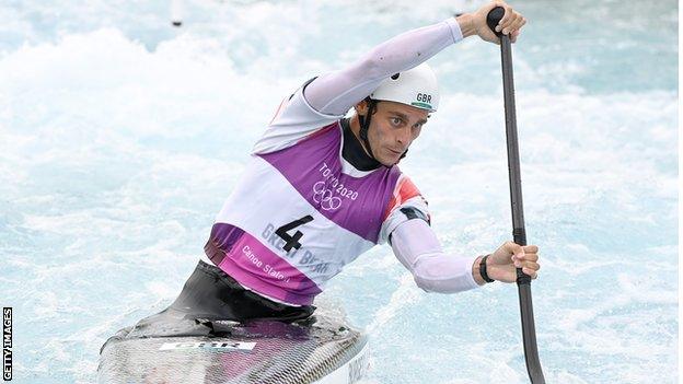 Adam Burgess in the canoe slalom