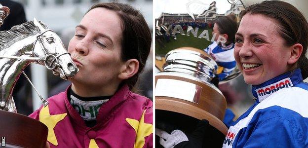 Rachael Blackmore, left, and Bryony Frost