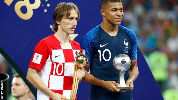 Luka Modric and Kylian Mbappe