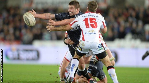 Marc Thomas made 40 appearances in four years with Ospreys