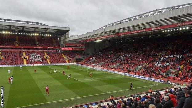 A limited number of fans returned to Anfield for Liverpool's final game of last season against Crystal Palace