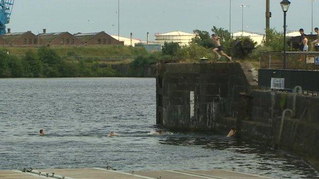 Cardiff Bay jumping