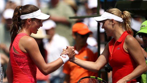 Johanna Konta and Caroline Wozniacki