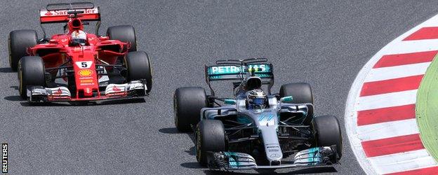 Bottas holds off Vettel in Spain