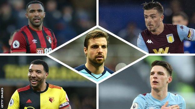 Callum Wilson, Troy Deeney, Tim Krul, Jack Grealish & Declan Rice