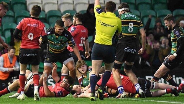 Jack Garside scores for Northampton