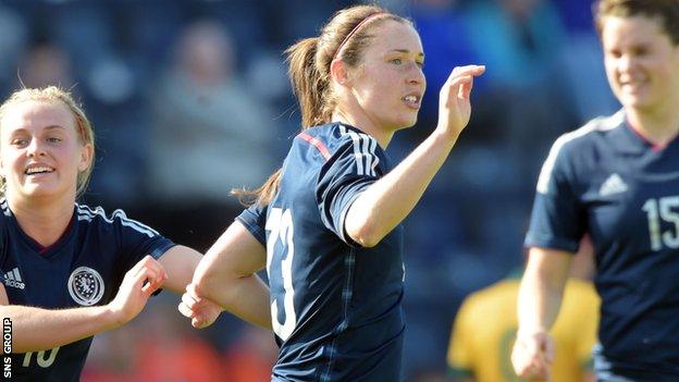 Jane Ross in action for Scotland