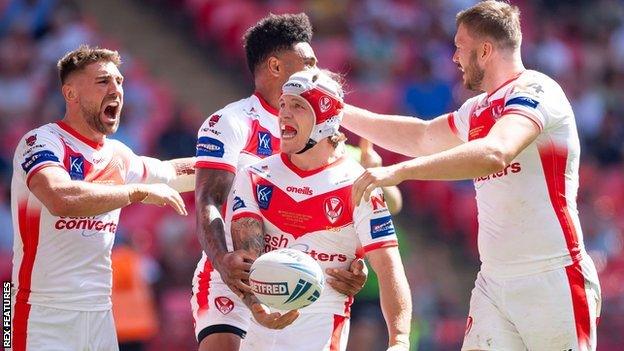 Theo Fages scored the first of St Helens' four tries to beat Castleford at Wembley