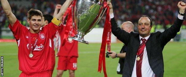 Steven Gerrard and Rafael Benitez