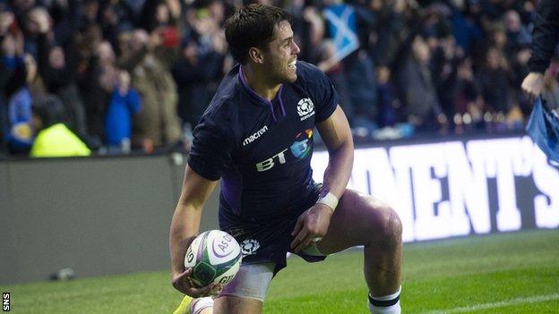 Sean Maitland in action for Scotland